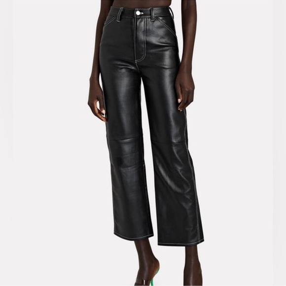 Simonett Pants - Simonett Kika High Waisted Vegan Leather Pants in Black Medium
